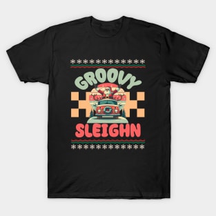 Groovy Sleighn Santa Claus - Merry Christmas Xmas T-Shirt